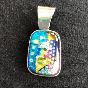 Multi color infusions glass pendant